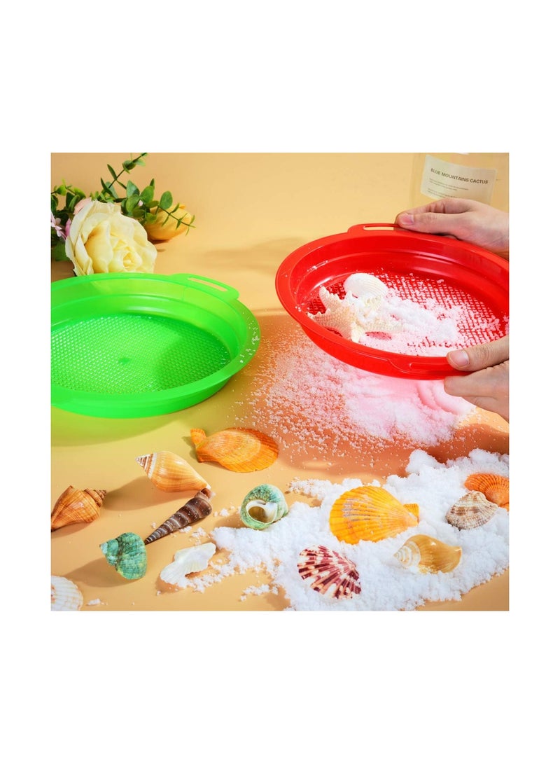 Beach Sand Sifter, Plastic Beach Toys Sifter for Children Backyard Park Seashell Collecting Tools, 4Pcs - Image 2